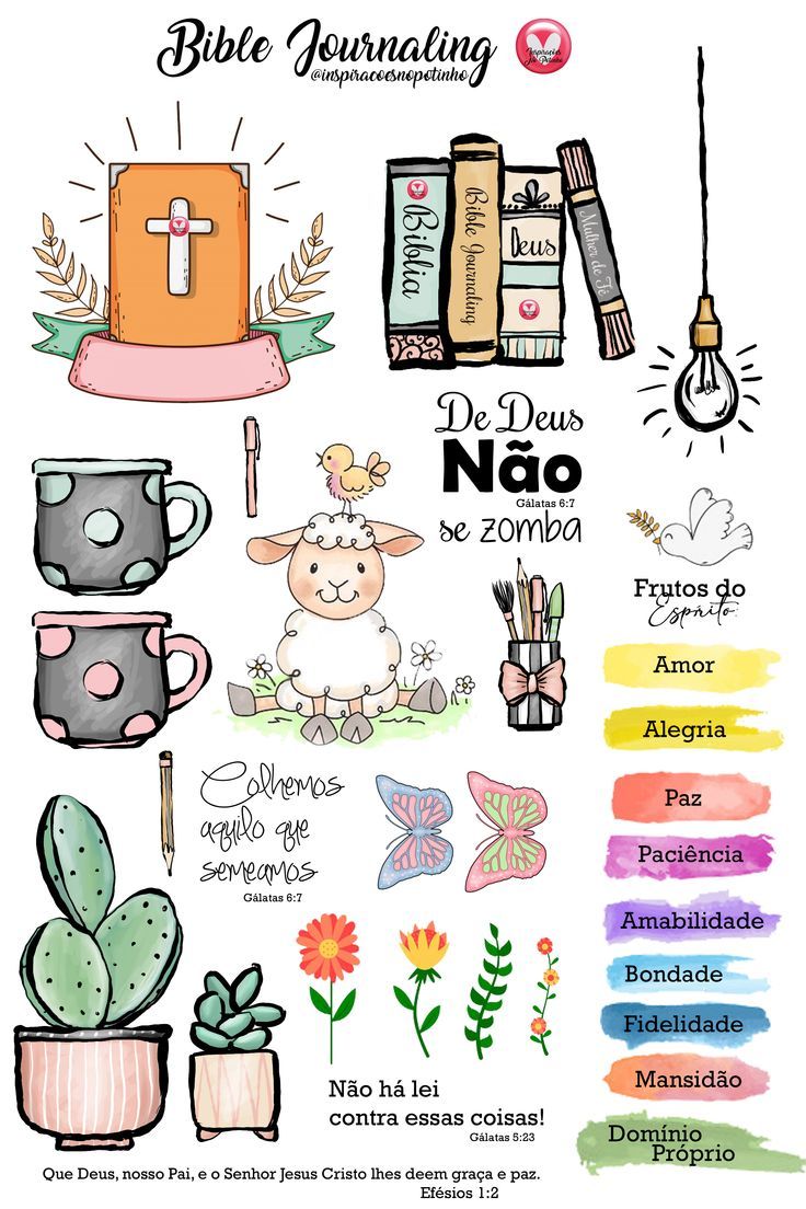 an illustrated poster with various items for the project, including plants and books on it