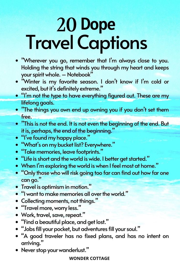 a poster with the words 20 dope travel captions