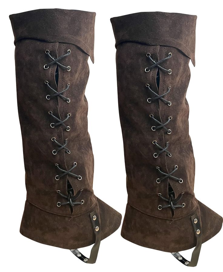 PRICES MAY VARY. Fixed Design: There are lots of store on our page. Our brand name: FORNYIN; Store name: lvgangyang. Featuring one side is lace-up, and other side has 7 buttons, which can adjust the tightness at will. Bottom buckle located under the arch of the boots. Very convenient. Suitable Size: Our brand have only one store: lvgangyang. One size fits most people. And our costume boot covers Provide adjustable calf width. Convenient to Clean: Wash the steampunk shoe covers by hand in cold wa Medieval Pirate, Medieval Boots, Steampunk Shoes, Steampunk Boots, Pirate Boots, Themed Halloween Costumes, Steampunk Pirate, Brown Clothing, Knight Costume