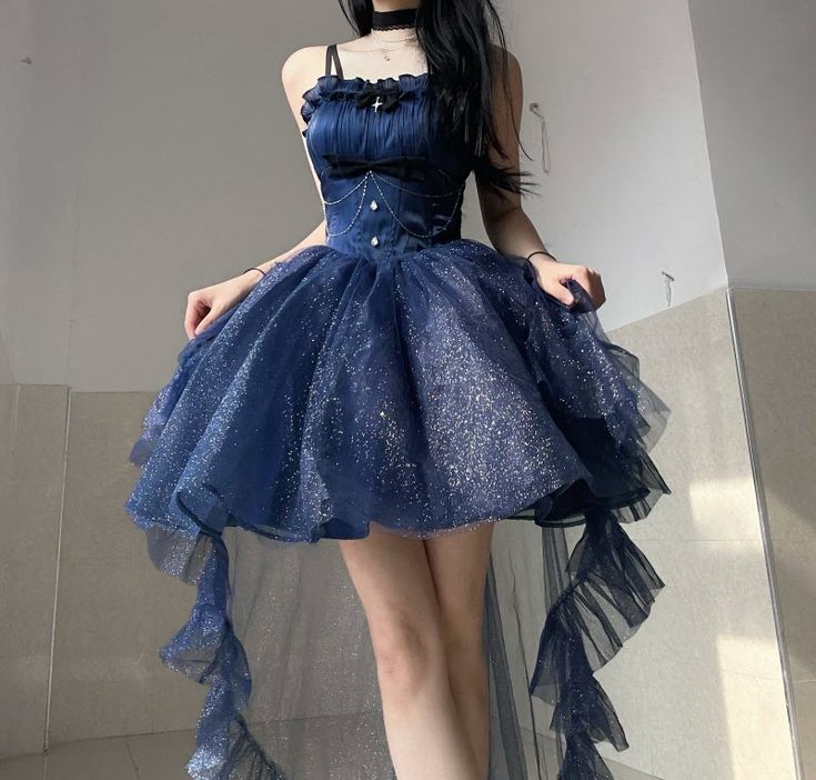 The Unknown Star of the North Vintage Classic Lolita Jumper Dress Set Glitter Princess Dress, Cute Dresses For Party, Jumper Skirt, Pretty Prom Dresses, Fairytale Dress, Spring Summer Dress, Prom Dresses Blue, Fancy Outfits, Lolita Dress