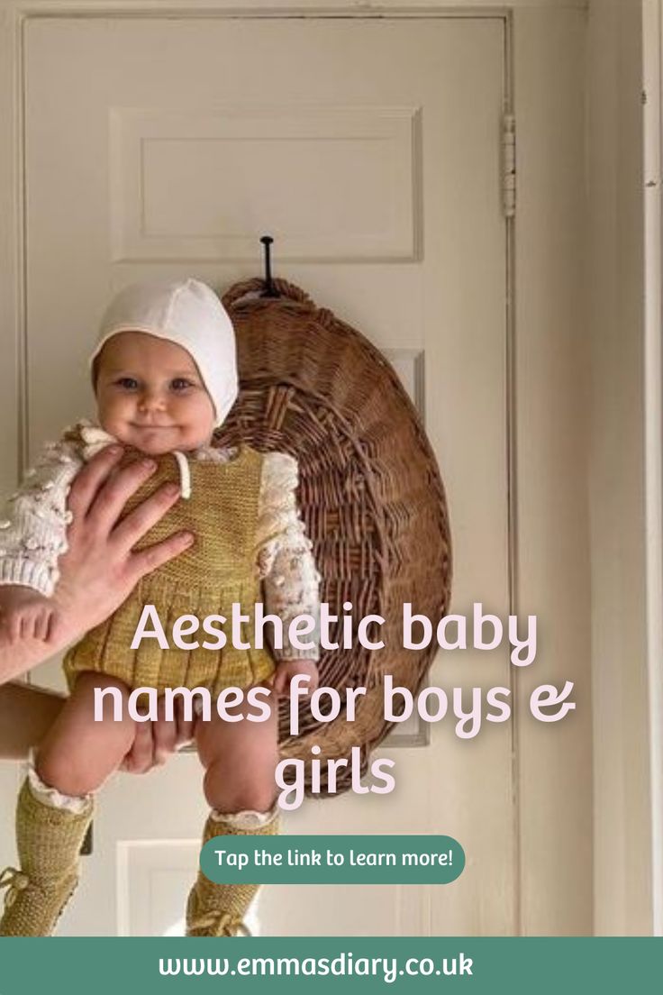 a woman holding a baby in her arms with the caption aesthetic baby names for boys and girls