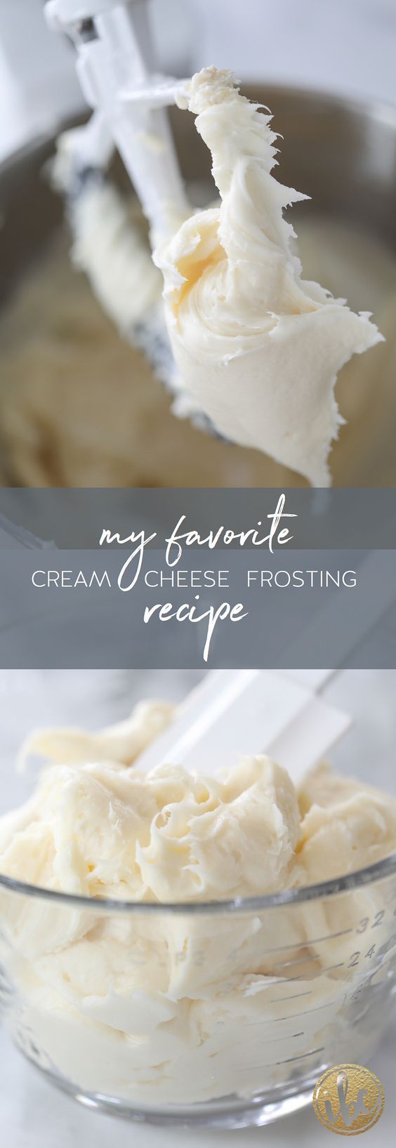 two pictures showing how to make cream cheese frosting