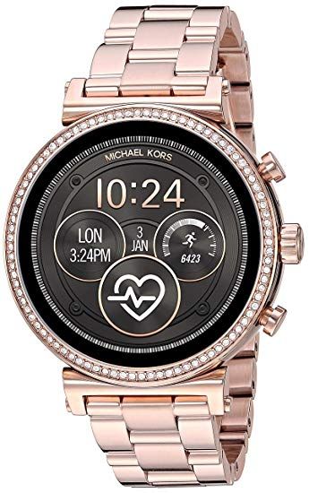 michael kors women's watch with black dial and rose gold - tone bracelet