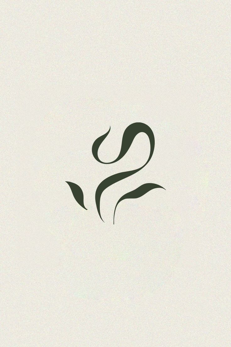 the letter s is made up of black lines and leaves on a light gray background