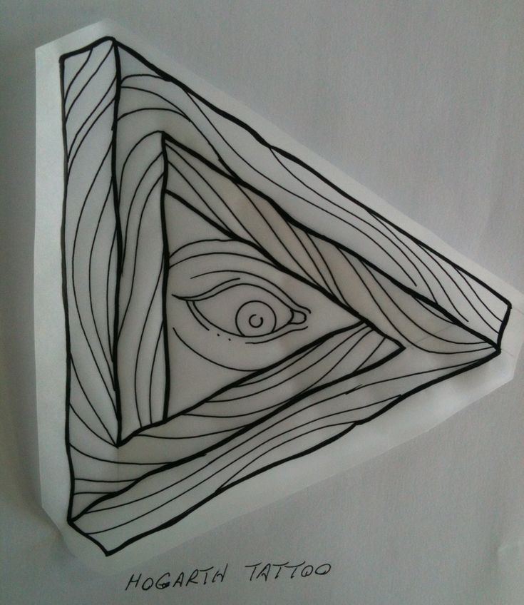 a drawing of an all seeing eye in a triangle