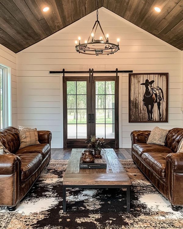 a living room with two couches and a coffee table