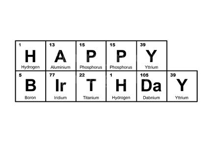 the happy birthday element is shown in black and white, with numbers arranged on it