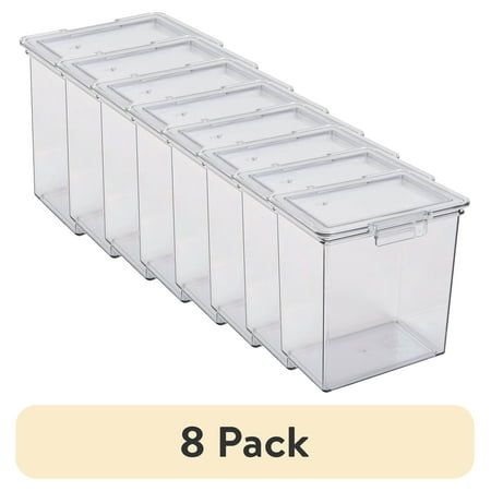 8 pack clear storage boxes with lids