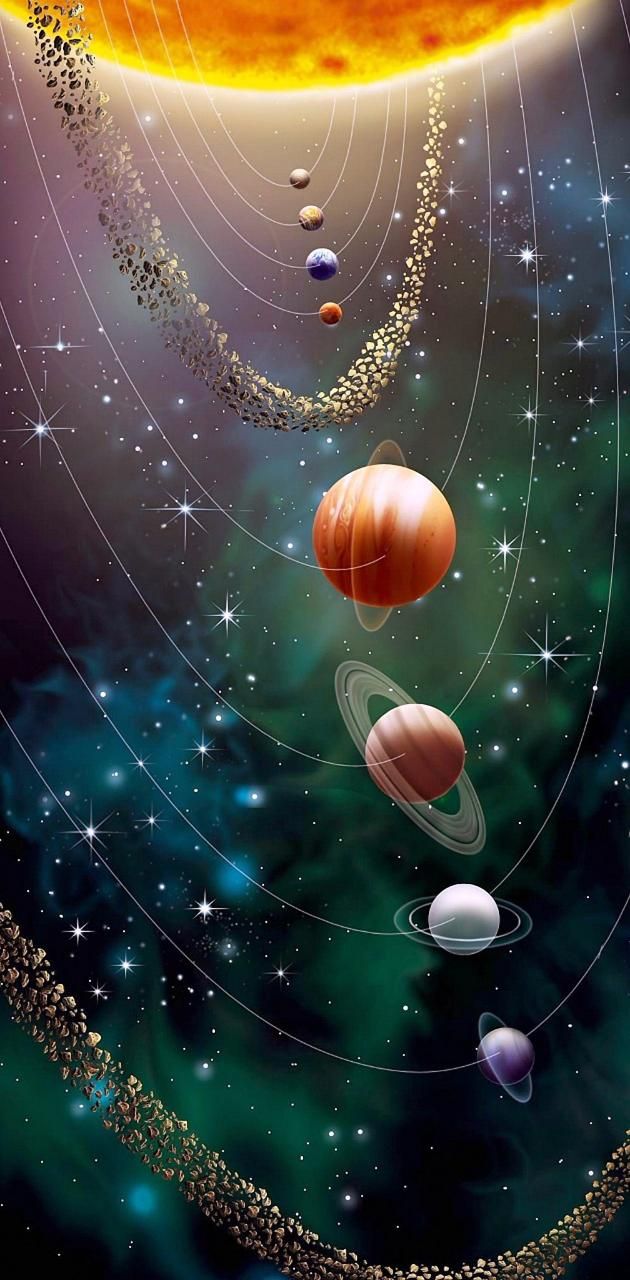 an artist's depiction of the solar system