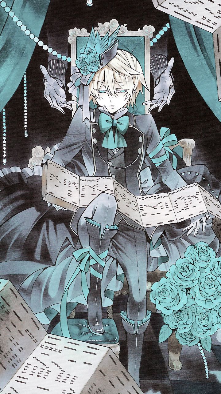 an anime character is sitting on a chair with music sheets around his feet and holding a bouquet of flowers