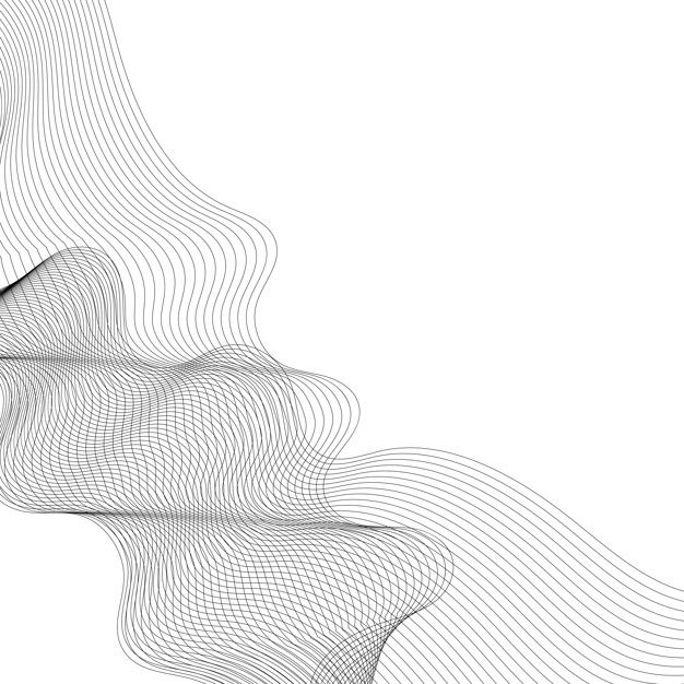 an abstract black and white photo with wavy lines in the shape of waves on a white background