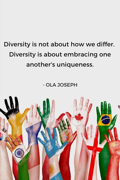 many hands are painted in different colors and the words diversity is not about how we differ