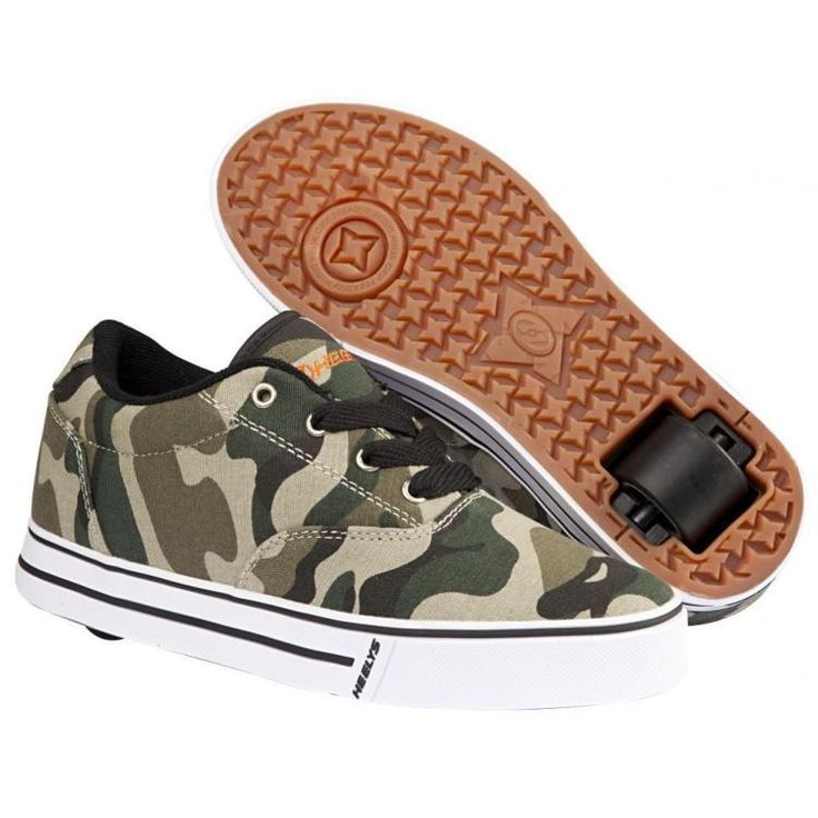 Heelys Launch - Green Camo / Orange Fresh Kicks, Green Camo, White Hoodie, Slip On Sneaker, Light Up, Skateboard, Camo, Boy Or Girl, Product Launch