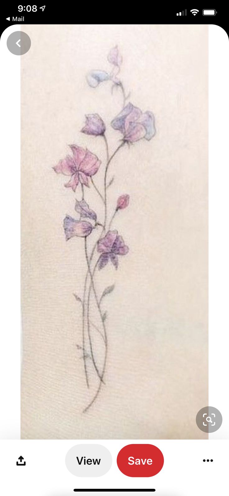 the back of a woman's stomach with flowers drawn on it and an instagramr