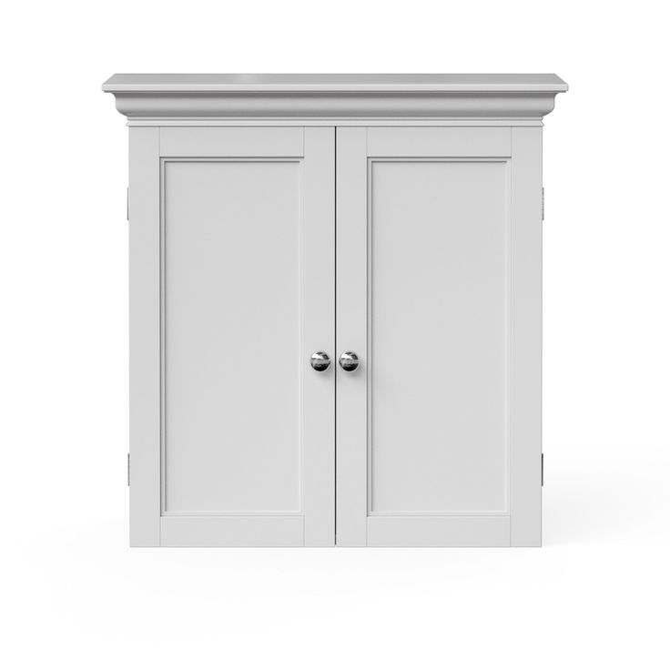 A white two-door wall cabinet Wall Mounted Cabinets, Customizable Storage, Functional Bathroom, Bathroom Storage Solutions, Hanging Cabinet, White Look, Wall Mounted Cabinet, Cabinet Features, Cabinet Decor