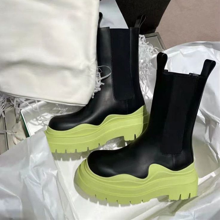 Brand Name: stucccoHeel Type: WedgesBoot Type: Chelsea BootsShaft Material: PUOrigin: CN(Origin)Season: WinterUpper Material: PUBoot Height: ANKLEStyle: sexyis_handmade: YesPattern Type: SolidDepartment Name: AdultLining Material: SilkToe Shape: Round ToeItem Type: BootsInsole Material: EVAOutsole Material: RubberHeel Height: Low (1cm-3cm)With Platforms: YesPlatform Height: 3-5cmClosure Type: Elastic bandFit: Fits true to size, take your normal sizeBoot material: PUProduct category: Martin boots Thigh High Boots Flat, Rough Heels, Platform Chelsea Boots, Popular Boots, Pu Boots, Boots Flat, Botas Chelsea, Flat Wedges, Womens Summer Shoes