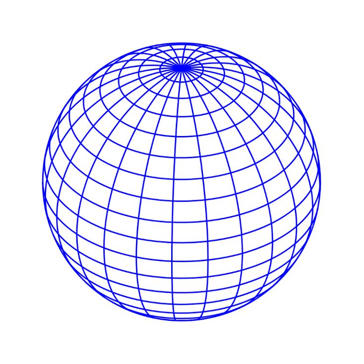 an image of a blue globe on a white background with the lines drawn in it