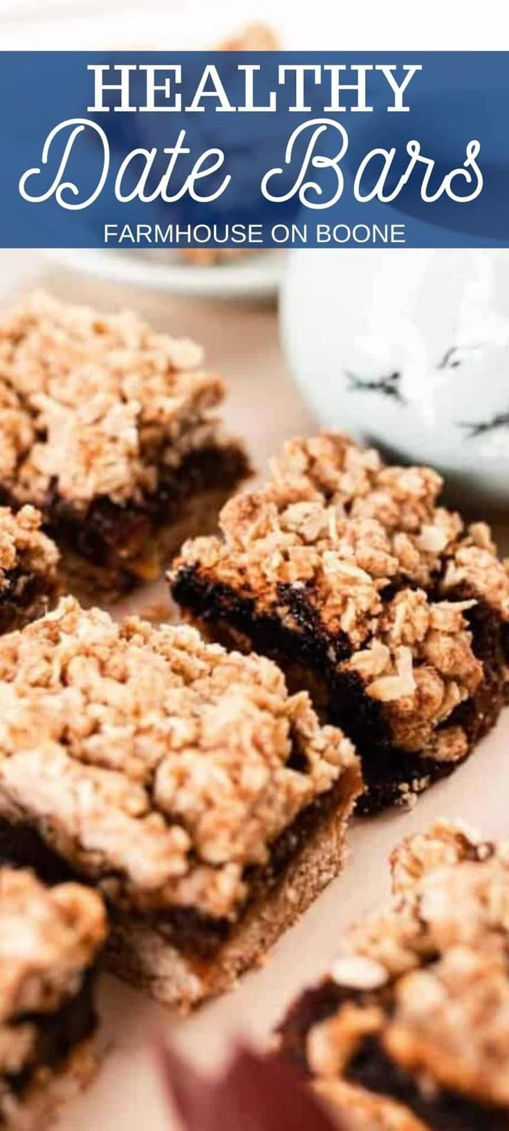 healthy date bars with oatmeal on top