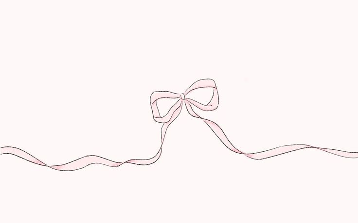 a drawing of a ribbon with a bow on it's end in pink ink