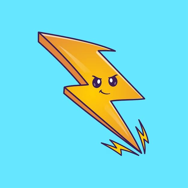 a drawing of a lightning bolt on a blue background