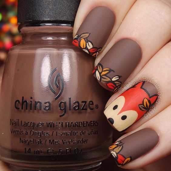 30 Nail Ideas for Fall Fox Nails, Fall Nail Art Designs, Nagel Tips, Simple Nail Art Designs, Thanksgiving Nails, Nail Swag, Fall Nail Art, Gel Nail Designs, Autumn Nails