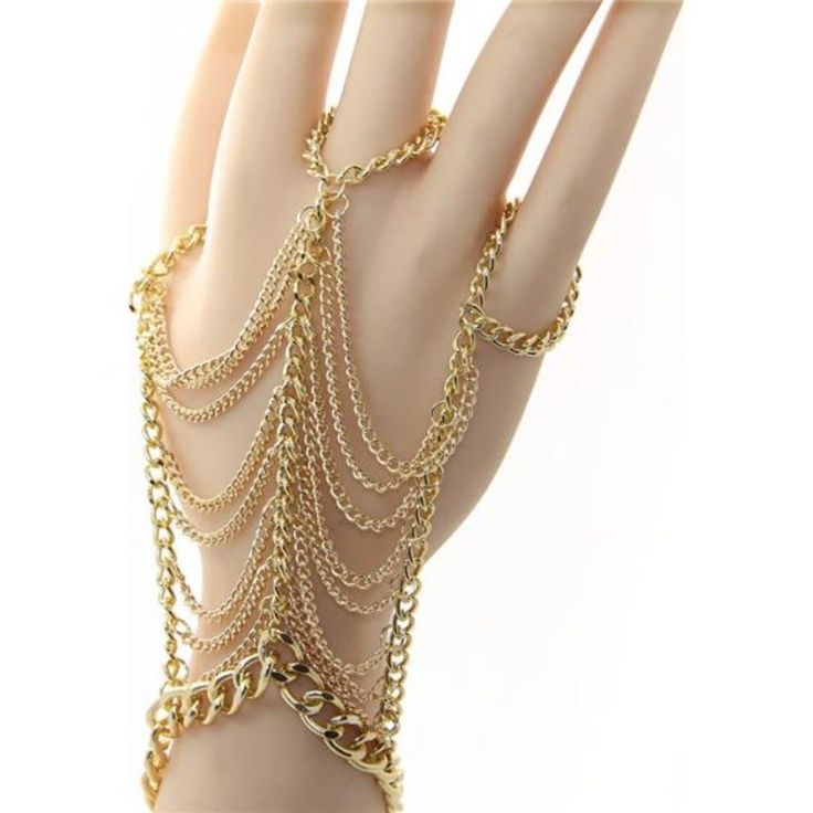 -Item-- Trendy Layered Slave Bracelet With Ring(1 Pc) -Material-- High Quality Electroplated Alloy Chain -Adjustable Range Of Wrist-- 5.9 Inch-8.66 Inch -Great Gift-- Vintage Finger Chain Link Bracelet, Stylish And Chic, It's A Good Choice For Halloween, Wedding, Cosplay Party, Christmas, Themed Party, Thanksgiving Or Graduation -100% Brand New And 90 Days Money Back -Unit Count: 1.0 -Chain Type: Link Chain Jewelry Maintenanceplease Wipe The Accessory Clean Soft Cloth;Please Take Off Jewelry Bef Party Alloy Chain Bracelets, Metal Bracelets With Gold Chain For Party, Gold Chain Metal Bracelets For Party, Bohemian Gold Alloy Bracelets, Gold Bohemian Dangle Bracelets, Bohemian Metal Chain Body Jewelry, Bohemian Metal Body Jewelry With Chain, Adjustable Lariat Body Jewelry, Party Jewelry With Gold Chain And Alloy Material