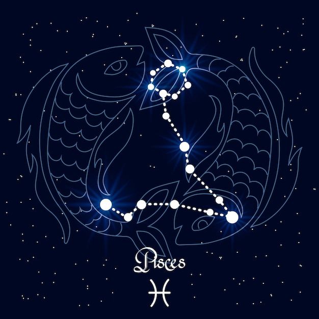 the zodiac sign pisci on a starr background