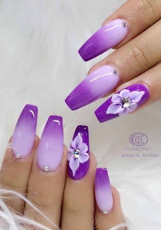 Violet Nails, Purple Nail Art, Purple Acrylic Nails, Purple Nail Designs, Fancy Nails Designs, Purple Nail, Thanksgiving Nails, Uñas Acrilicas, Nail Designs Glitter