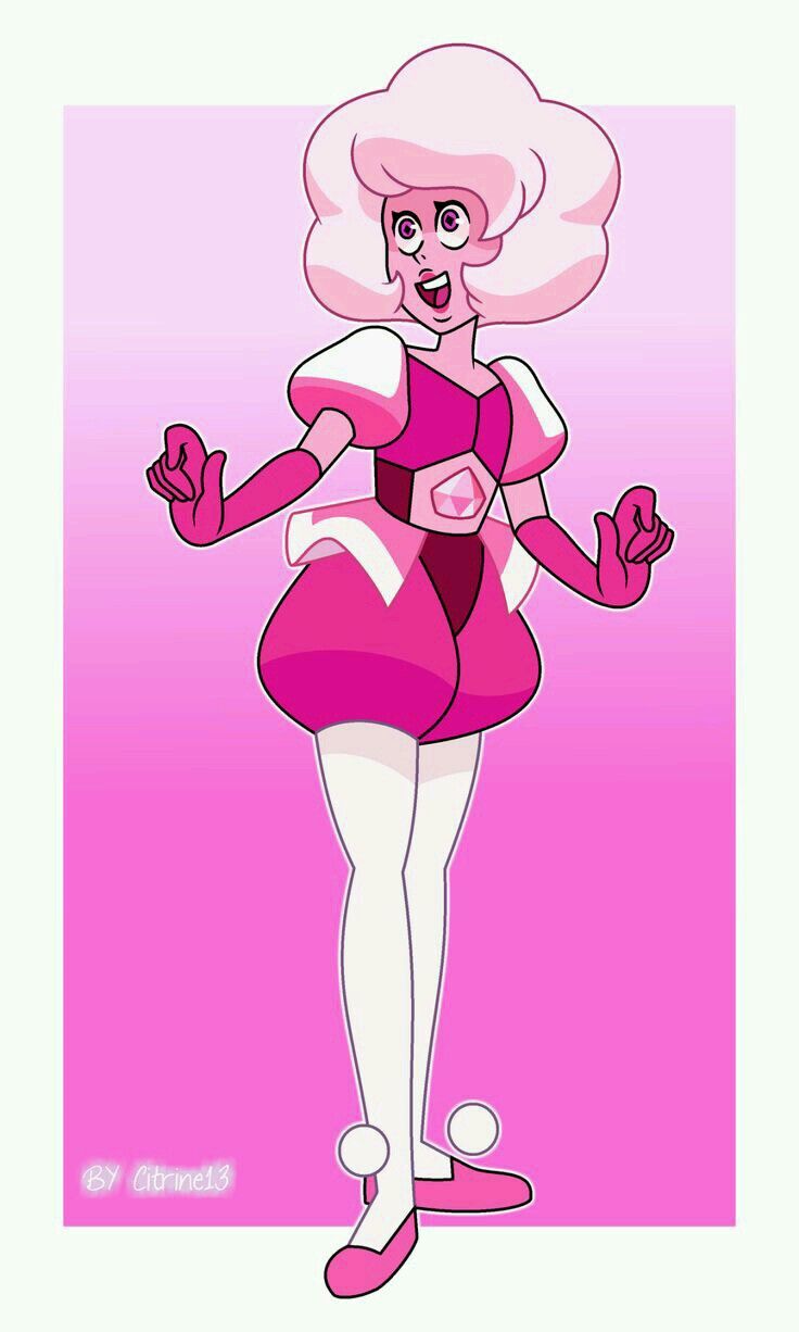 a cartoon character in pink and white