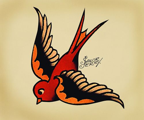 a drawing of a bird flying in the air