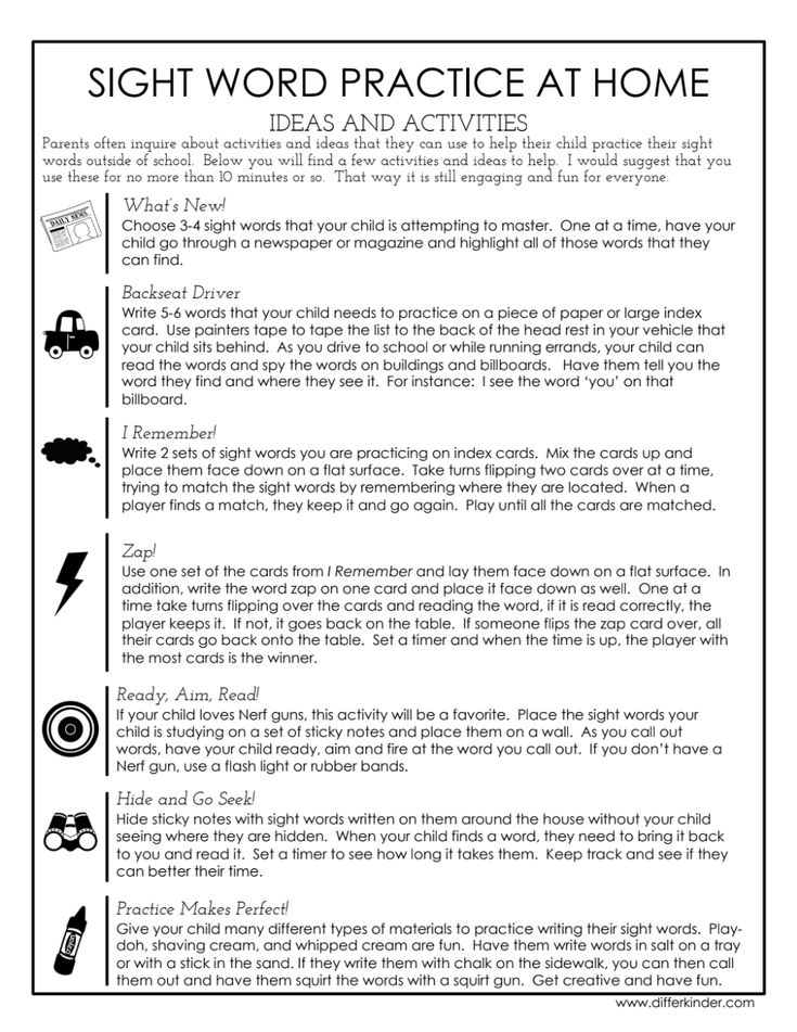 the sight word practice at home worksheet is shown with instructions for students to use