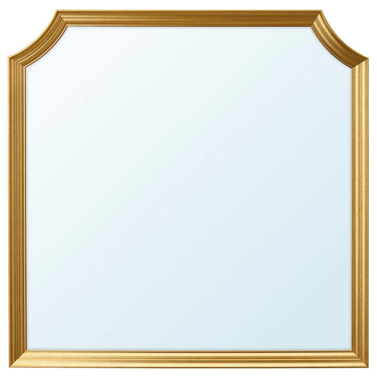 a gold framed mirror on a white background with clipping for text or image to be added