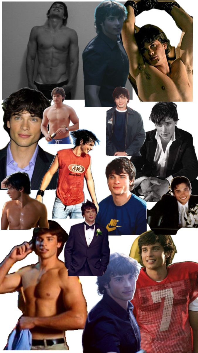 a collage of young men with different body shapes and haircuts, including one shirtless man