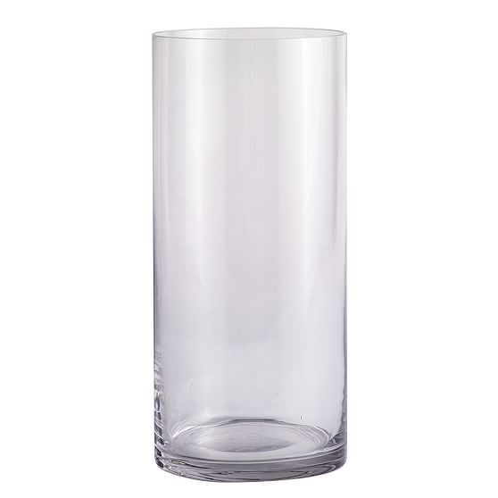 a clear glass vase on a white background