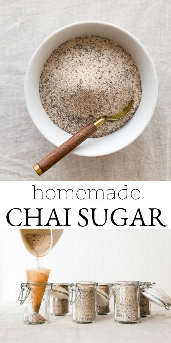 homemade chai sugar recipe in a bowl with spoons