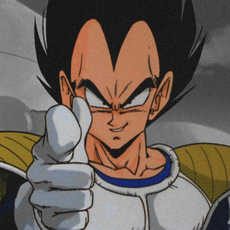 an image of gohan pointing at the camera