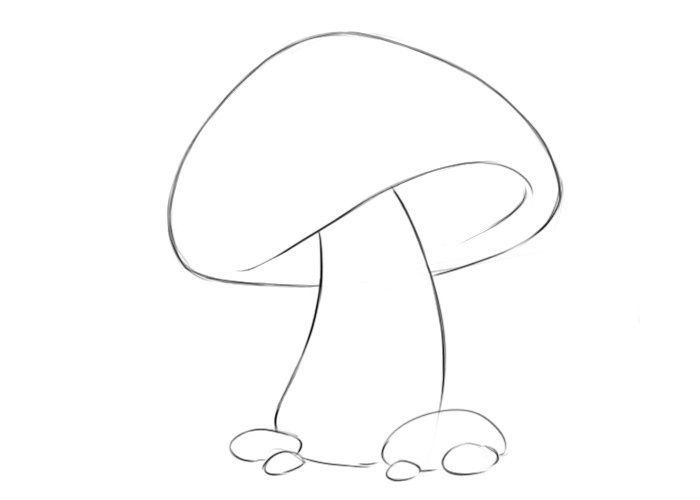 how to draw a mushroom step by step