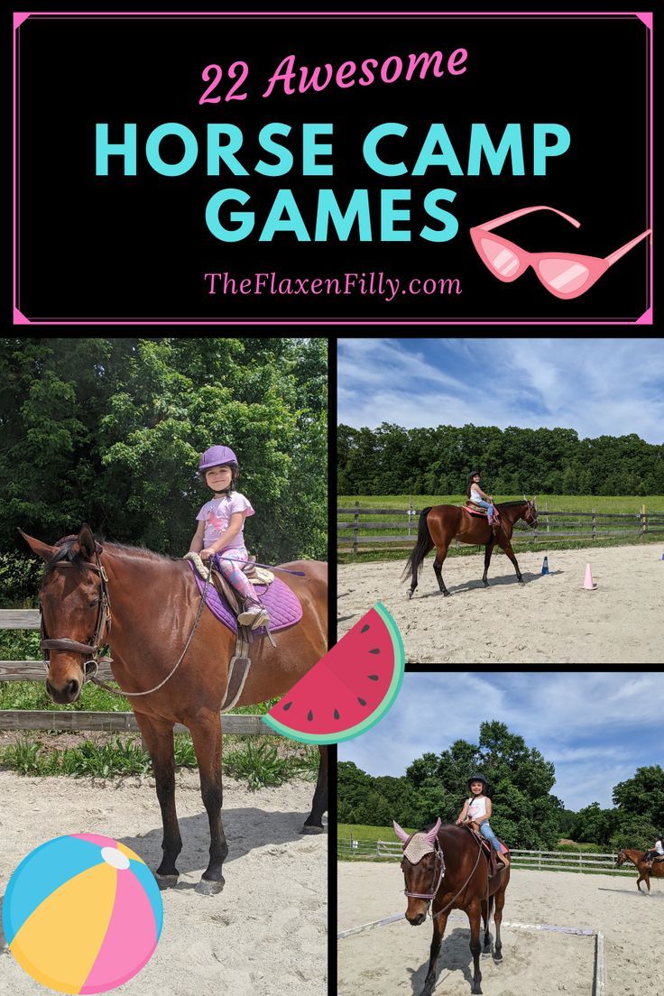 a girl riding on the back of a brown horse next to a watermelon