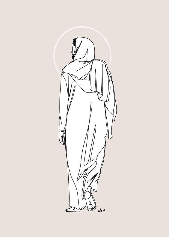 a drawing of a person wearing a robe