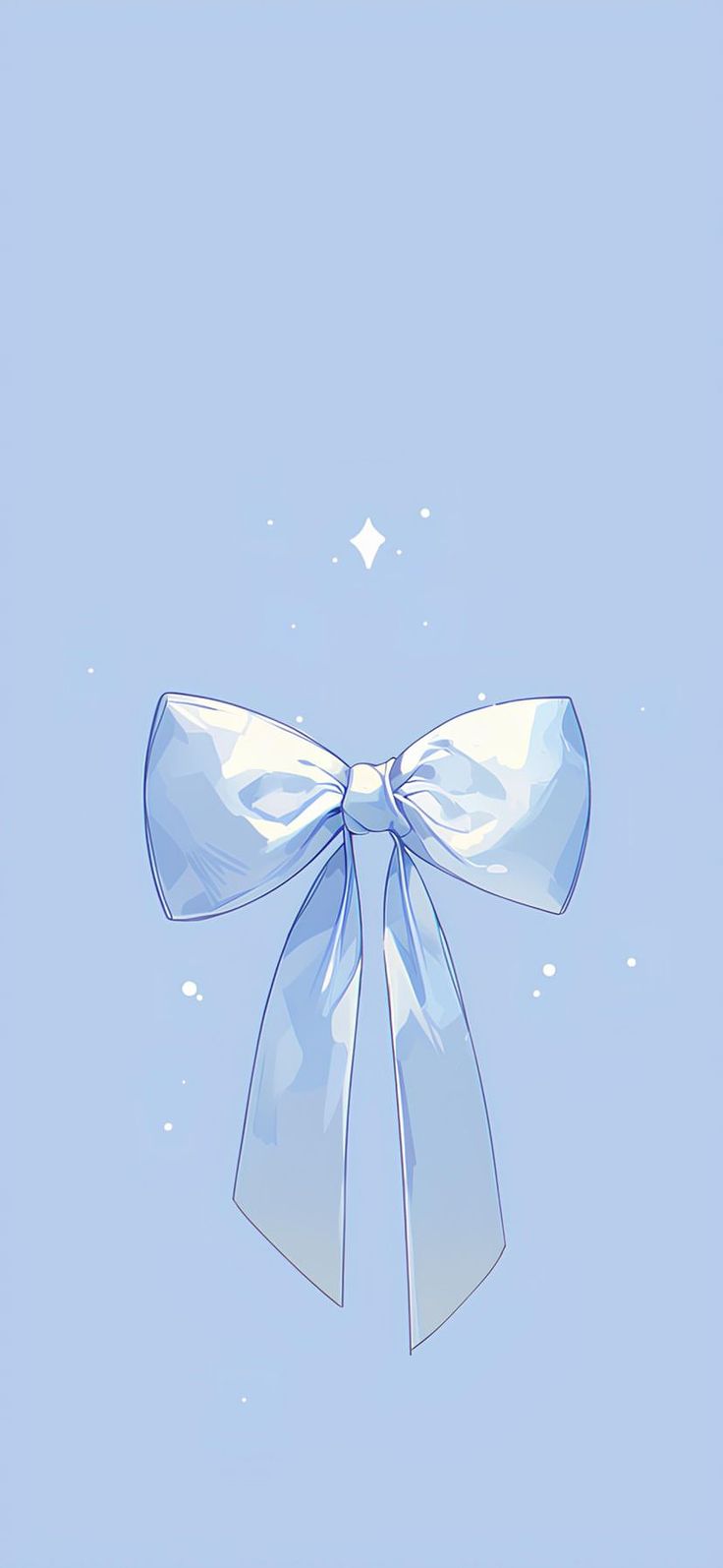 a white bow on a light blue background