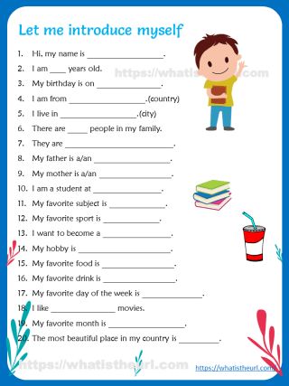 a worksheet with the words let me introduce myself