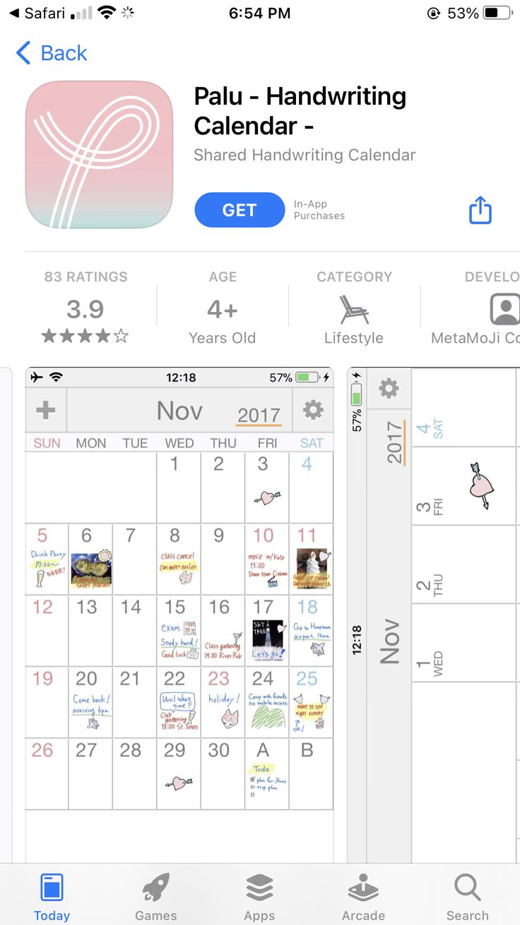 the calendar app on an iphone