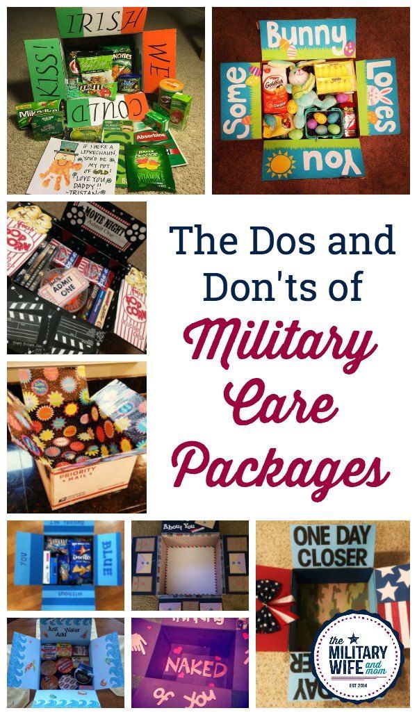 Learn the best ways to decorate a care package, how to get free care package materials, what and what not to send in a military care package and see our top puns and themes for care packages. #militarycarepackageideas #carepackagethemesandpuns #whattosendincarepackages #decoratinghacksforcarepackages Soldier Care Package Ideas Boyfriends, Navy Care Package, Military Care Package Ideas, Army Care Package, Care Package Decorating, Military Care Packages, Soldier Care Packages, Deployment Party, Deployment Care Package Ideas