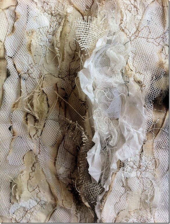 the fabric is covered with white lace