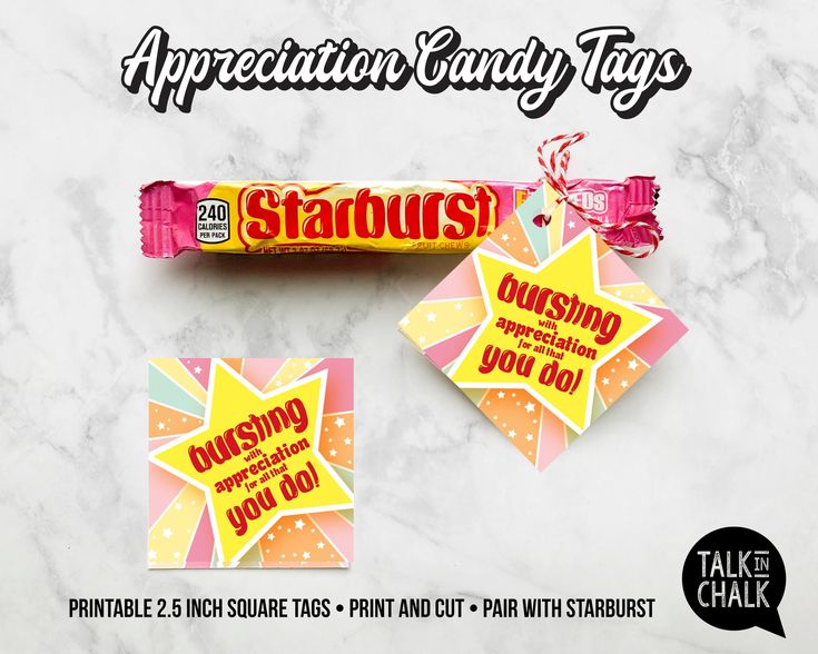 a candy bar with an ad for starburst on it