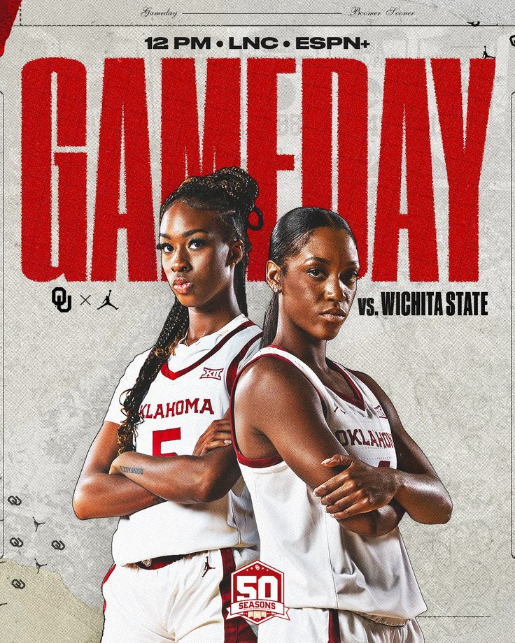 the poster for game day featuring two female basketball players