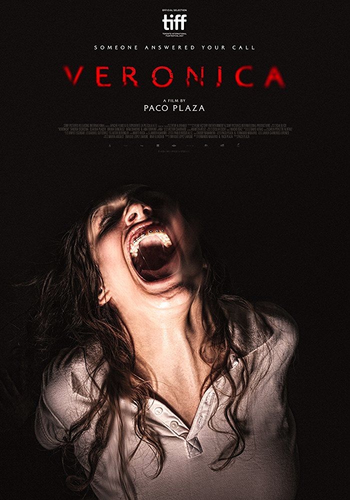 the dvd cover for veronicaa, which features a screaming woman with her mouth open