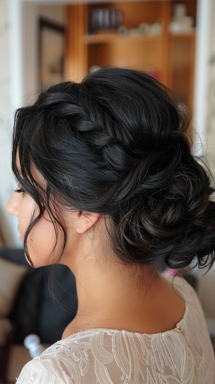 39 Bridesmaid Hairstyles That Complement Any Dress Bridesmaid Updo Black Hair, Bridesmaid Hair Dark Brown Updo, Bridesmaid Hair Thick, Bridal Hairstyles Dark Hair, Black Hair Bridesmaid Hairstyles, Wedding Up Do Brunette, Maid Of Honor Updo Hairstyles, Brunette Wedding Updo, Bridesmaid Hairstyles Black Hair