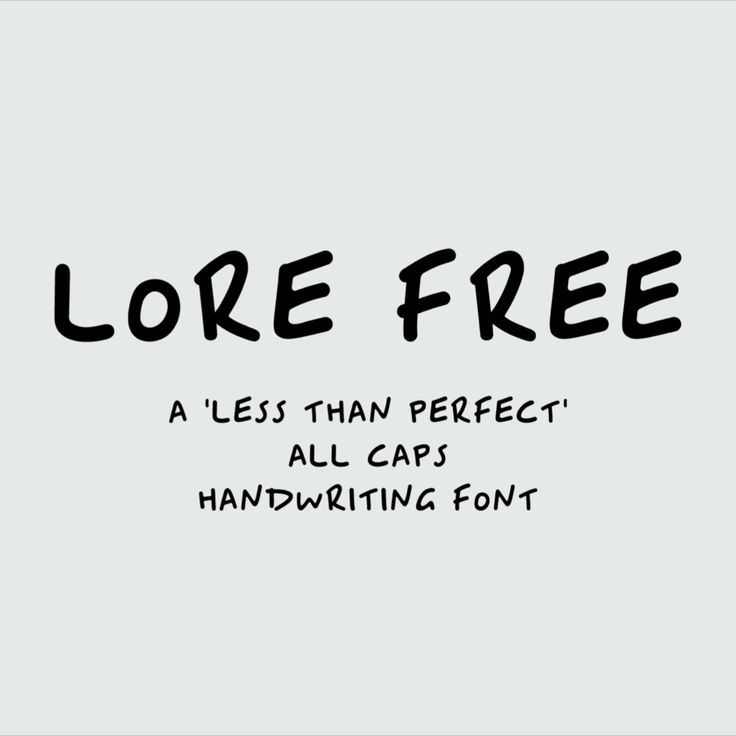 the words lore free are written in black ink on a white background with an image of a