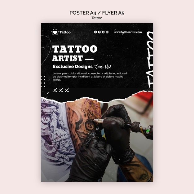 a poster with tattoos on it that says tattoo artist